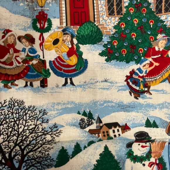 Vintage Christmas Napkins Set of 4 Snowman Carolers Sleigh Ride Holiday NEW NOS - Picture 3 of 6